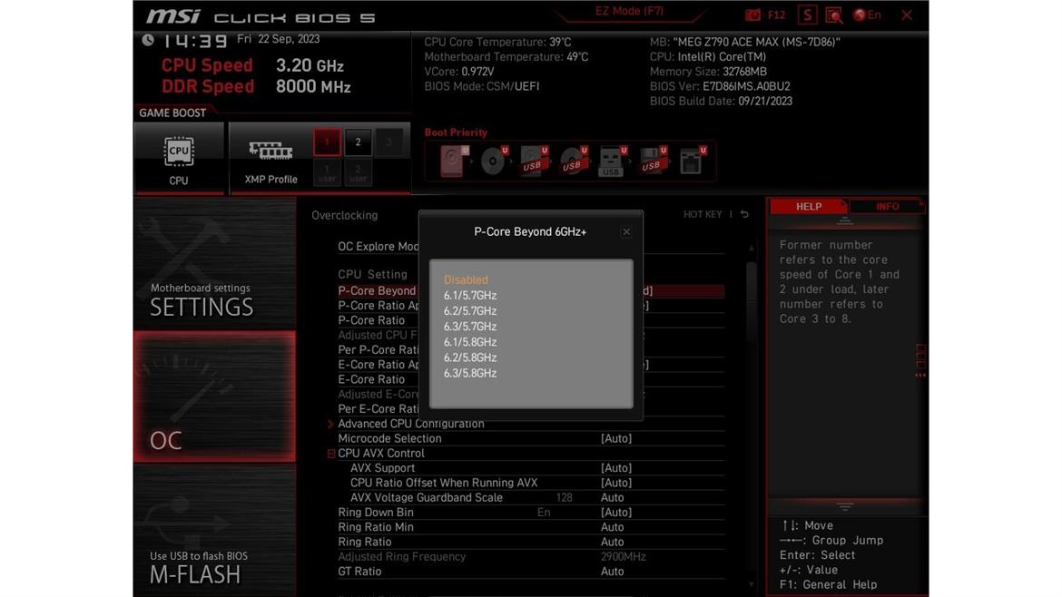 Leak Reveals MSI Motherboard With 'Beyond 6GHz' OC Setting For Raptor Lake Refresh